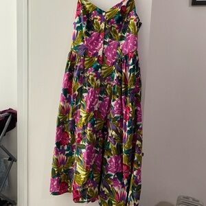 GAP Floral Maxi Dress - Pink and Green